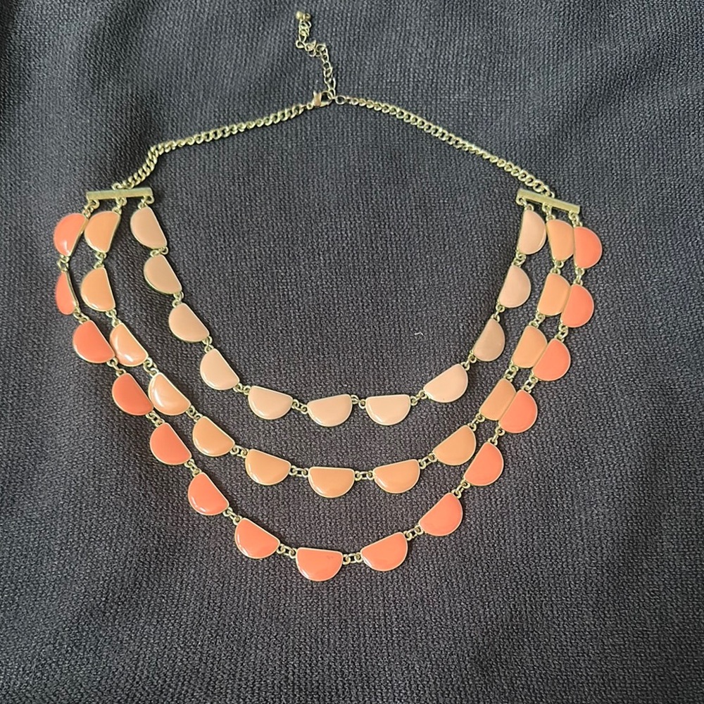 Gold and Peach Layered Necklace